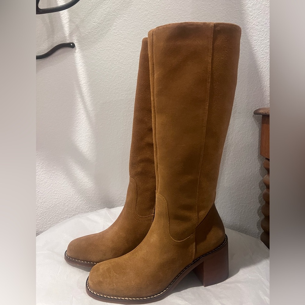 PATINA brand Oslo knee high Sand Tan Boots - Picture 3 of 8